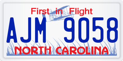 NC license plate AJM9058