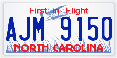NC license plate AJM9150