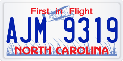 NC license plate AJM9319