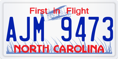NC license plate AJM9473