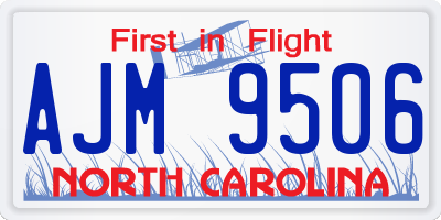 NC license plate AJM9506