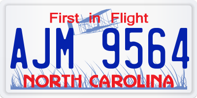 NC license plate AJM9564