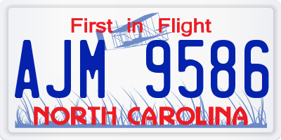 NC license plate AJM9586
