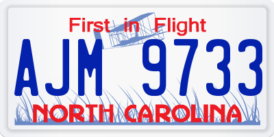 NC license plate AJM9733