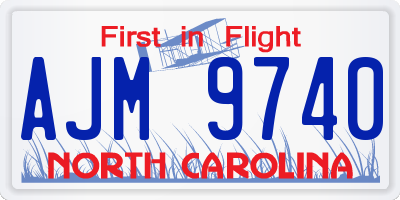 NC license plate AJM9740