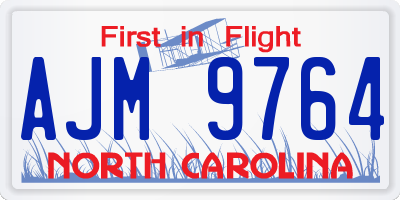 NC license plate AJM9764