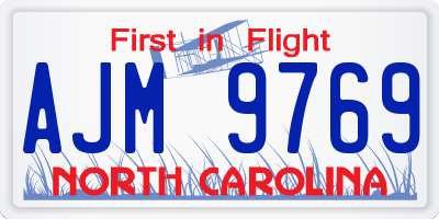 NC license plate AJM9769