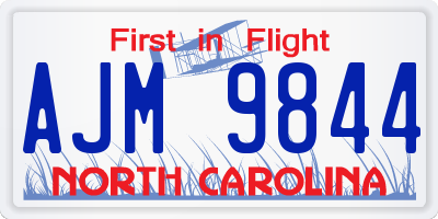 NC license plate AJM9844