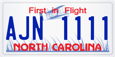 NC license plate AJN1111