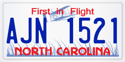 NC license plate AJN1521