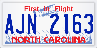 NC license plate AJN2163