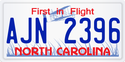 NC license plate AJN2396