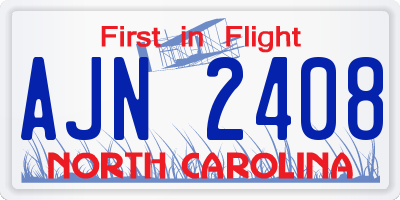 NC license plate AJN2408