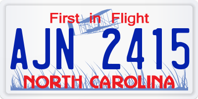 NC license plate AJN2415