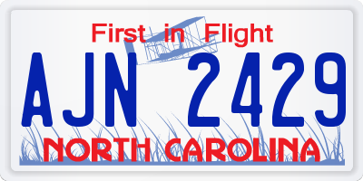 NC license plate AJN2429