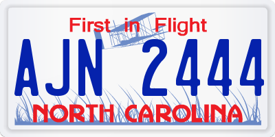 NC license plate AJN2444