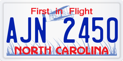 NC license plate AJN2450