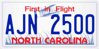 NC license plate AJN2500