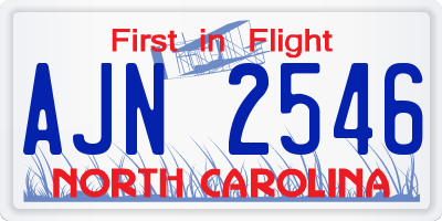 NC license plate AJN2546