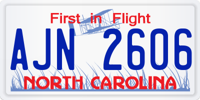 NC license plate AJN2606