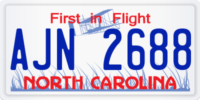 NC license plate AJN2688