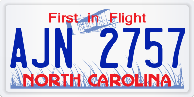 NC license plate AJN2757