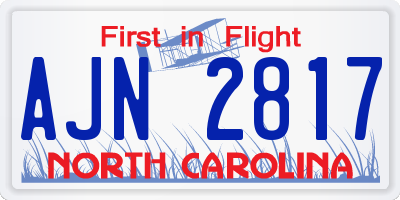 NC license plate AJN2817