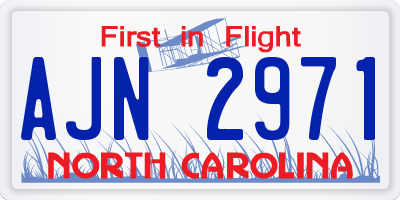 NC license plate AJN2971