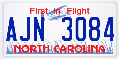 NC license plate AJN3084