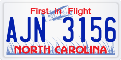 NC license plate AJN3156