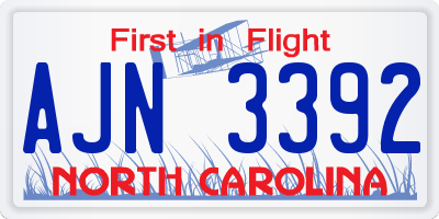 NC license plate AJN3392