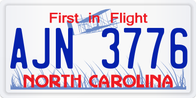 NC license plate AJN3776