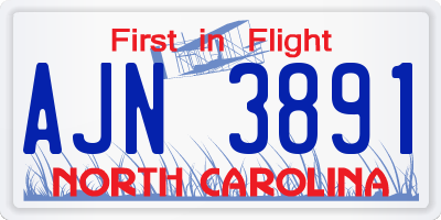 NC license plate AJN3891