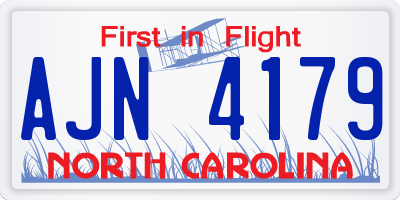 NC license plate AJN4179