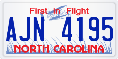 NC license plate AJN4195