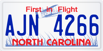 NC license plate AJN4266
