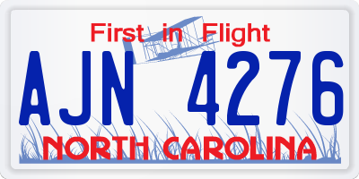 NC license plate AJN4276