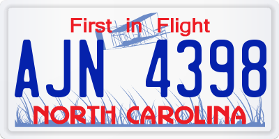 NC license plate AJN4398