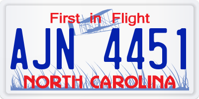 NC license plate AJN4451