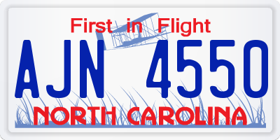 NC license plate AJN4550