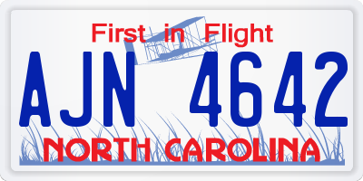 NC license plate AJN4642