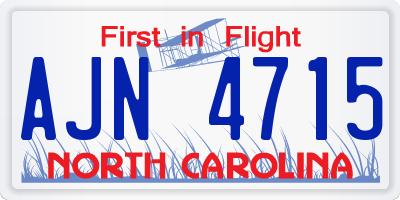 NC license plate AJN4715
