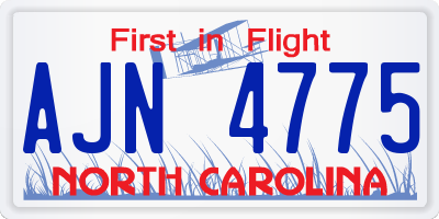 NC license plate AJN4775