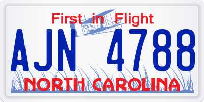 NC license plate AJN4788