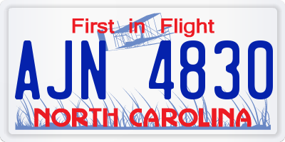 NC license plate AJN4830