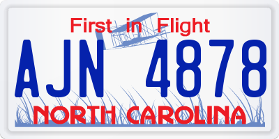 NC license plate AJN4878
