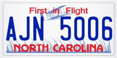 NC license plate AJN5006