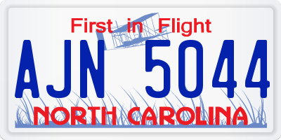NC license plate AJN5044