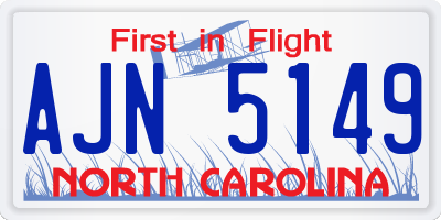 NC license plate AJN5149