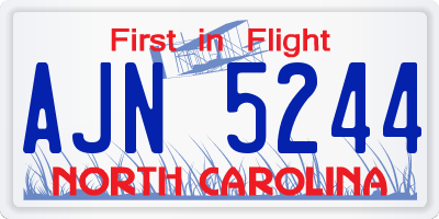NC license plate AJN5244